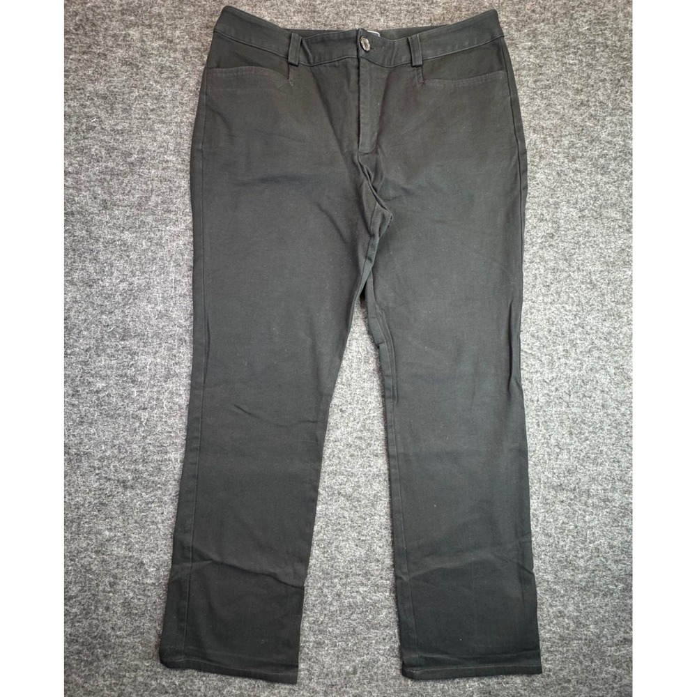 American Living Chino‎ Pants Women 12 Black Cotton Blend Straight Leg Casual